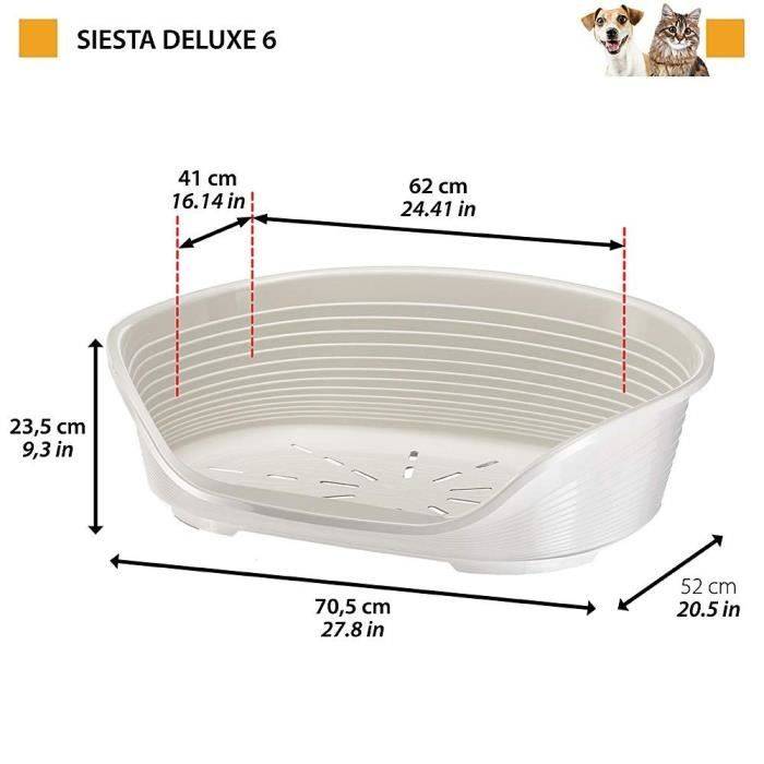 FERPLAST SIESTA DELUXE Hondenbed Maat 6 - Zwart - 70,5 x 52 x 23 cm-2