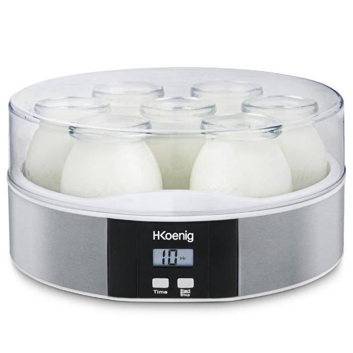 HKoeNIG Yoghurtmaker - ELY70 - 7 x 160 ml Potjes - Programmeerbaar tot 15 Uur - 15W-0