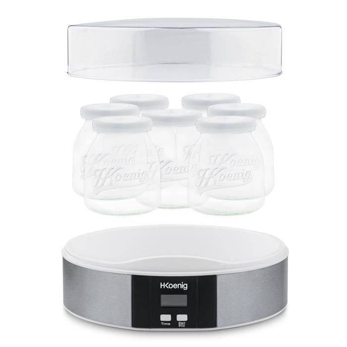 HKoeNIG Yoghurtmaker - ELY70 - 7 x 160 ml Potjes - Programmeerbaar tot 15 Uur - 15W-2