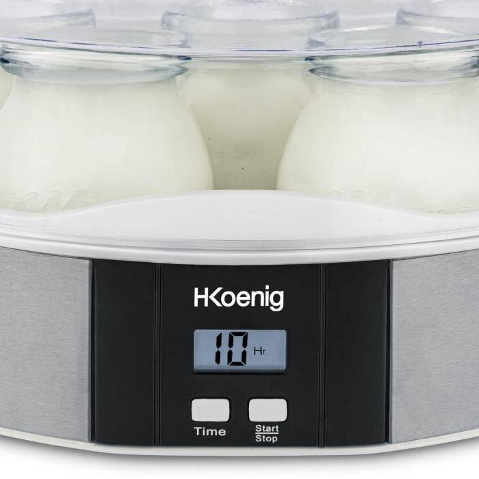 HKoeNIG Yoghurtmaker - ELY70 - 7 x 160 ml Potjes - Programmeerbaar tot 15 Uur - 15W-3