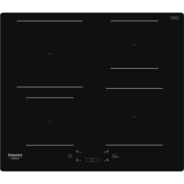HOTPOINT Inductiekookplaat - 4 Branders - 60 cm - HQ5660SNE - 7200 W - Zwart Glas-0