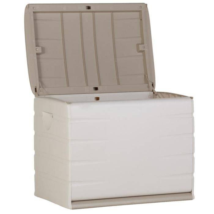 PLASTIKEN 260 L Opbergdoos Binnen/Buiten Slotbaar met Wielen Beige-1