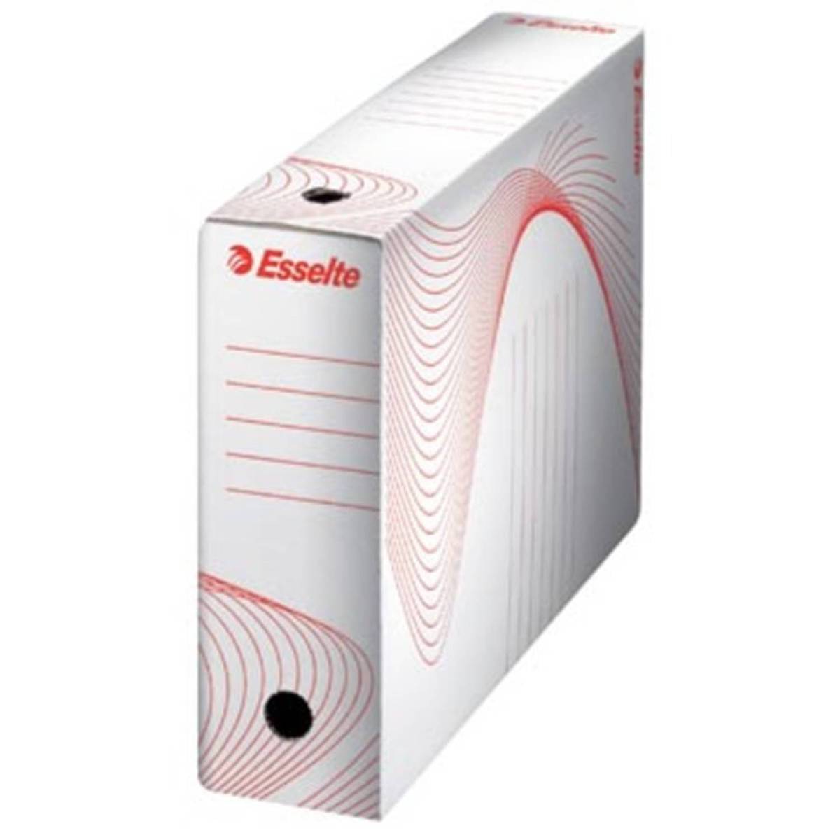 Esselte Archiefdoos Rugbreedte 80 mm Wit Golfkarton met Bedrukte Lijnen (49502)-0
