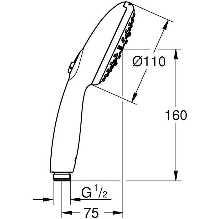 GROHE Vitalio Start 110 Douchkop 26031001 - 3 Stralen - Chroomafwerking-2