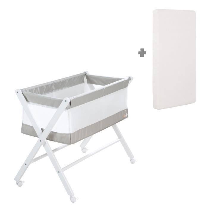 Vouwbed voor Co-Sleeping - ROBA - Canvas en Gaas - 90 x 45 cm - Grijs/Wit-2