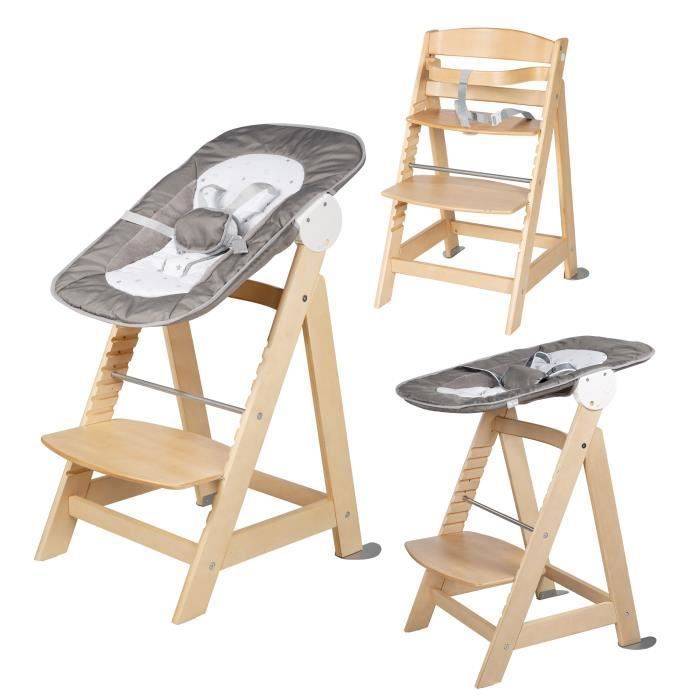 ROBA Born Up 2-in-1 Convertible Kinderstoel + Verstelbare Bouncer - Sternenzauber - Natuurlijk Hout - Vanaf Geboorte-0