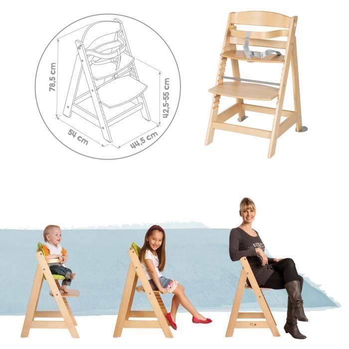 ROBA Born Up 2-in-1 Convertible Kinderstoel + Verstelbare Bouncer - Sternenzauber - Natuurlijk Hout - Vanaf Geboorte-3