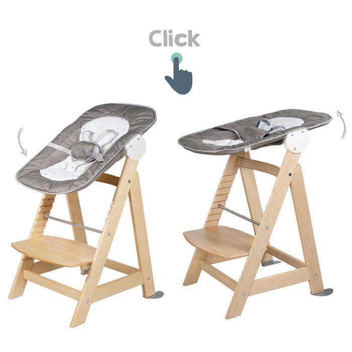 ROBA Born Up 2-in-1 Convertible Kinderstoel + Verstelbare Bouncer - Sternenzauber - Natuurlijk Hout - Vanaf Geboorte-4