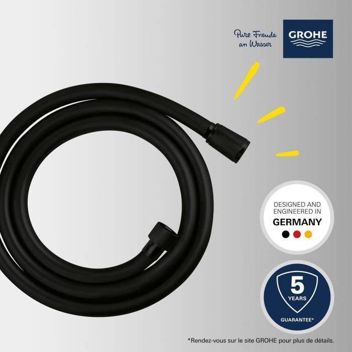 GROHE Vitalio Flex Doucheslang - 1,5 m - Kinkvrij - Mat Zwart - 287412432-3