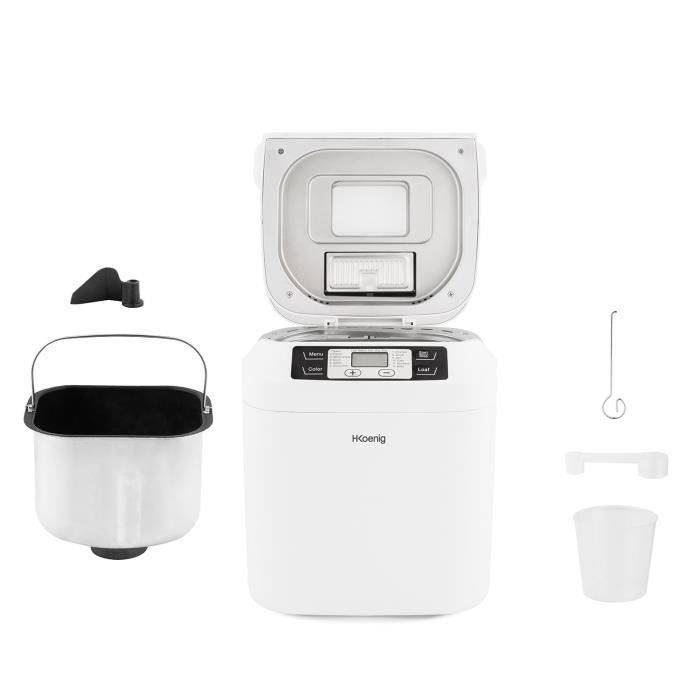 HKoeNIG Broodmachine - BAKE340 - 12 Programma's - 3 Bakniveaus - 800 g Capaciteit-2