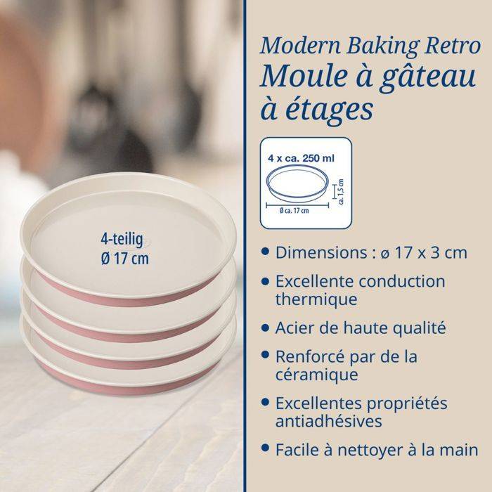 Dr. Oetker Set van 2 Ronde Taartvormen en Laag Taartvorm - Retro - 18 en 20 cm-1