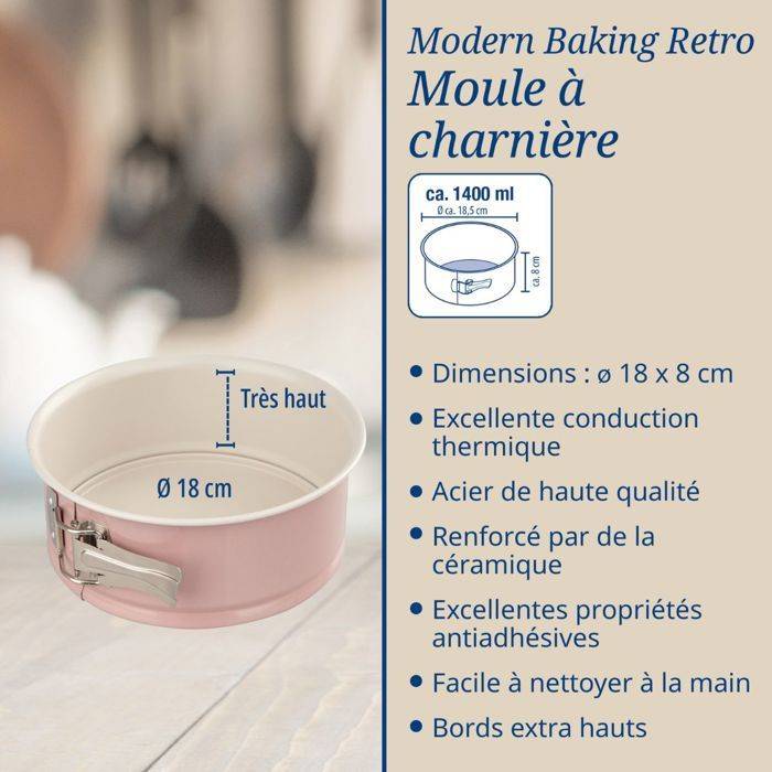 Dr. Oetker Set van 2 Ronde Taartvormen en Laag Taartvorm - Retro - 18 en 20 cm-3