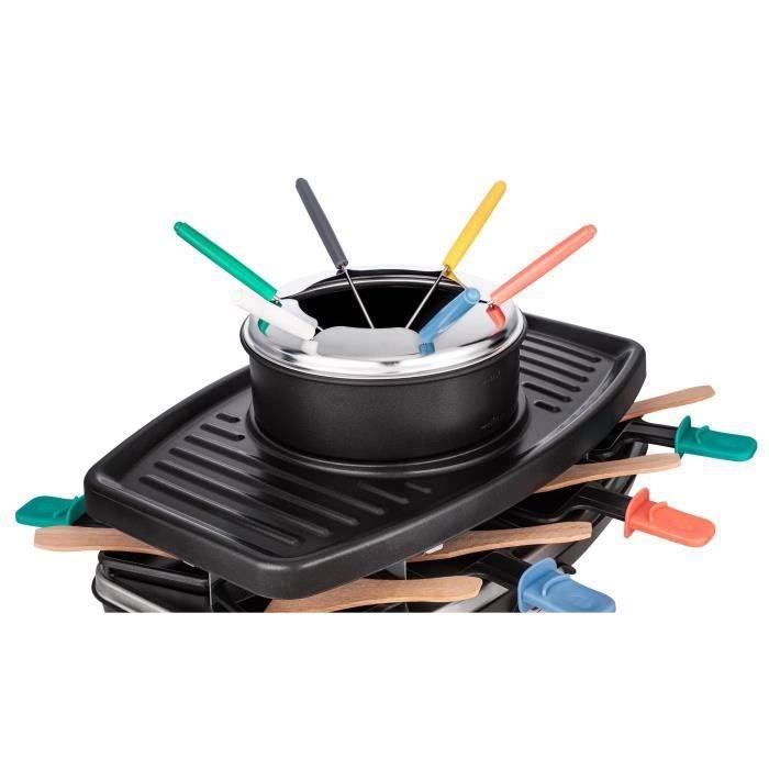 CONTINENTAL EDISON Raclette en Fondue Set - CERFG86B - Voor 8 Personen - Zwart-3