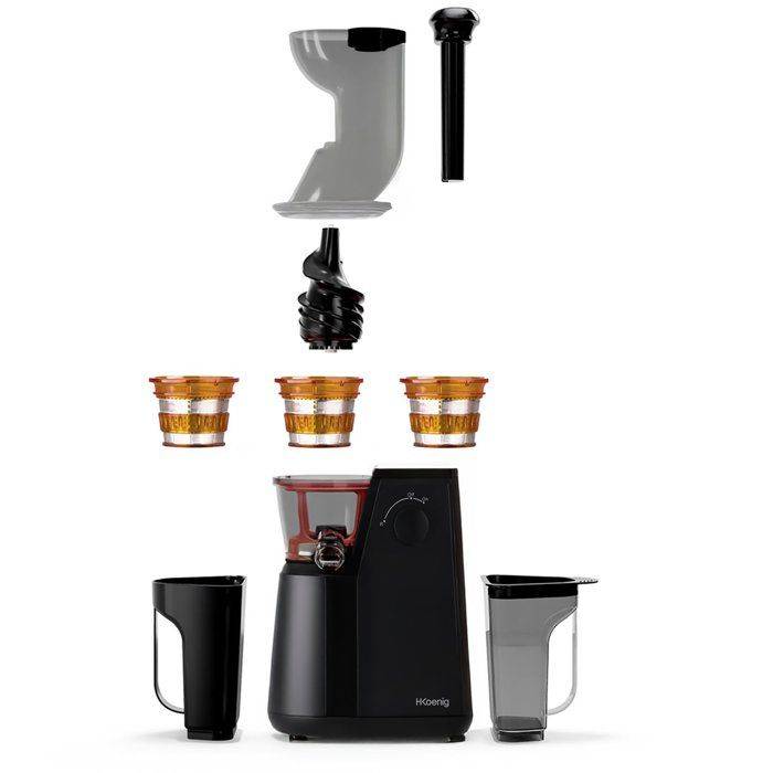 HKoeNIG GSX24 Juicer - 400W - 1 L - Zwart - Extra Langzame Pers Technologie-3