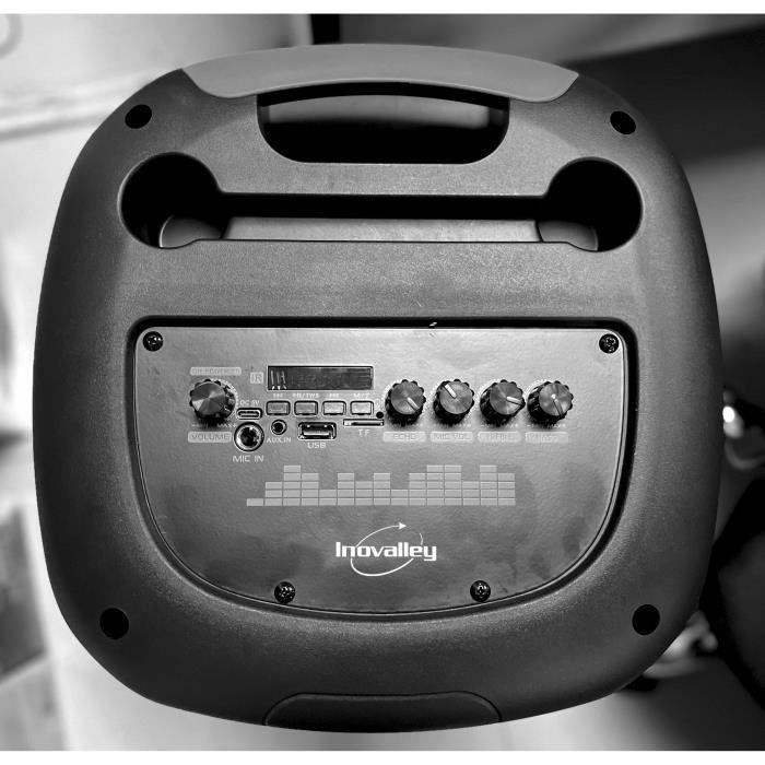 INOVALLEY Karaoke Speaker met Verlichting - KA123-XXL - 900W - Bluetooth V5.0 - Zwart-2
