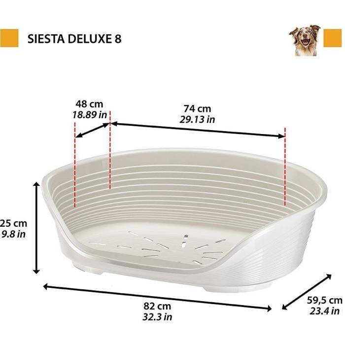 FERPLAST SIESTA DELUXE Mand Maat 8 82 x 59,5 x 25 cm Grijs-4