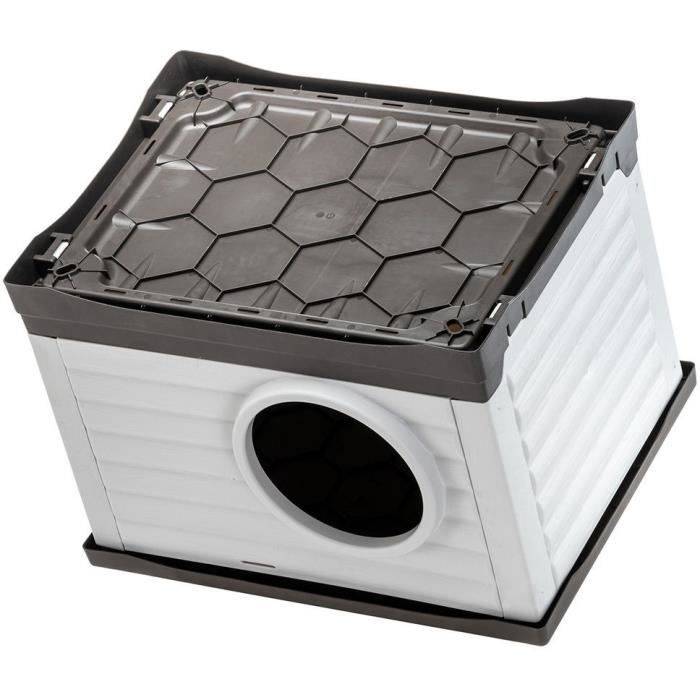 FERPLAST Petvilla 60 Buitenkantoor voor Honden - 54 x 43 x 38,5 cm - Wit/ Grijs-1