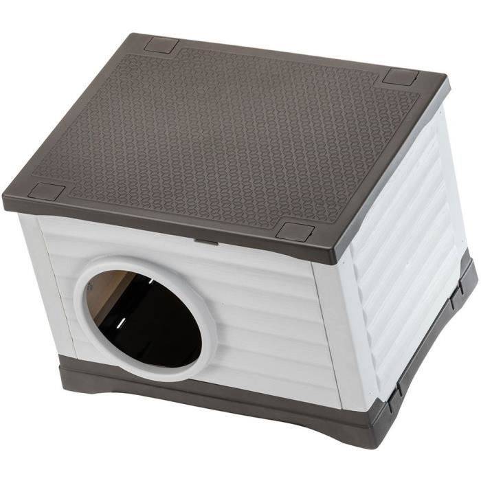 FERPLAST Petvilla 60 Buitenkantoor voor Honden - 54 x 43 x 38,5 cm - Wit/ Grijs-2