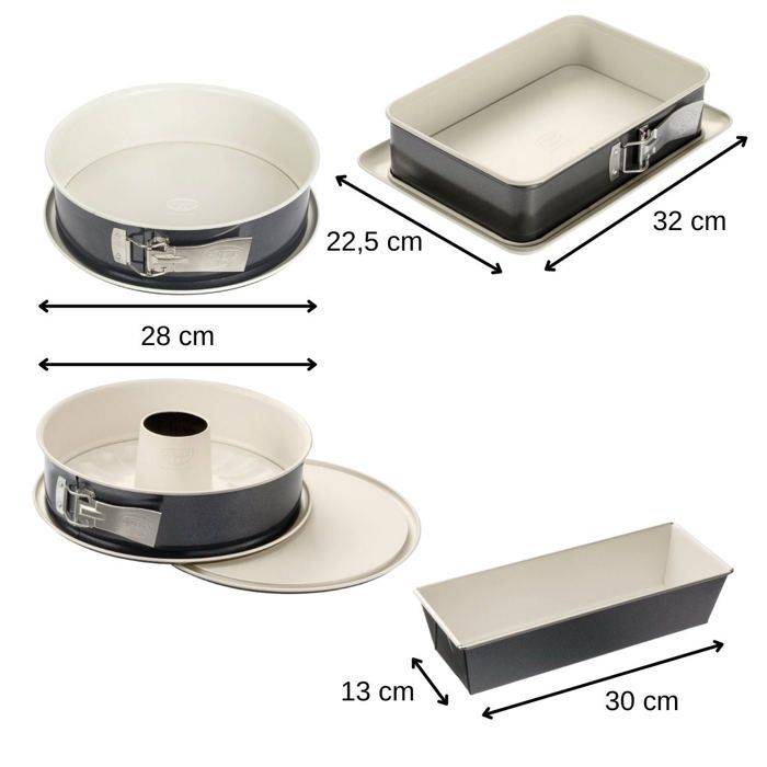 DR OETKER Set van 4 Taartvormen - Verschillende Vormen, 28 tot 32 cm - Back-Trend-2