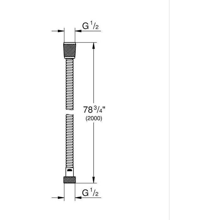 GROHE VitalioFlex Metalen Douche Slang - 2 m - Chroom - Kinkbestendig-1