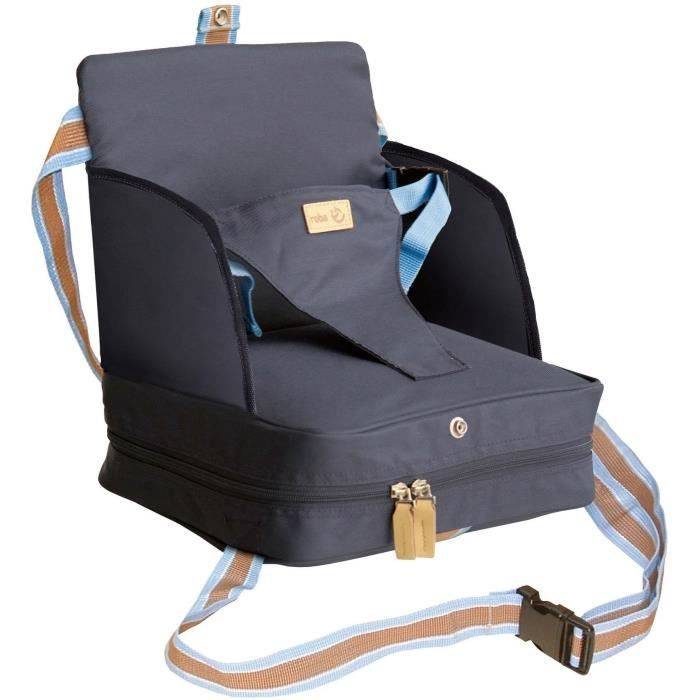 ROBA Baby Booster Stoel - Opvouwbaar, Opblaasbare Kussen, Verstelbare Gordel - Marineblauw-0
