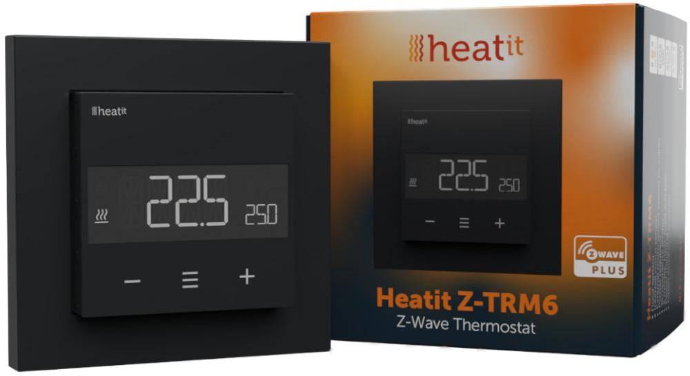 Heatit Z-TRM6 Thermostaat 3600 W 16 A Zwart Matt Z-Wave-0