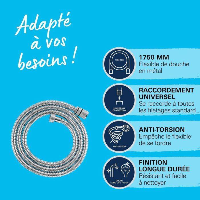 GROHE VitalioFlex Metal Doucheslang 1,75 m-3