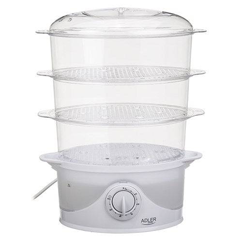 Adler AD 633 Stoomkoker 800 W 3 Mandjes 9 L Capaciteit Vrijstaand Wit-3