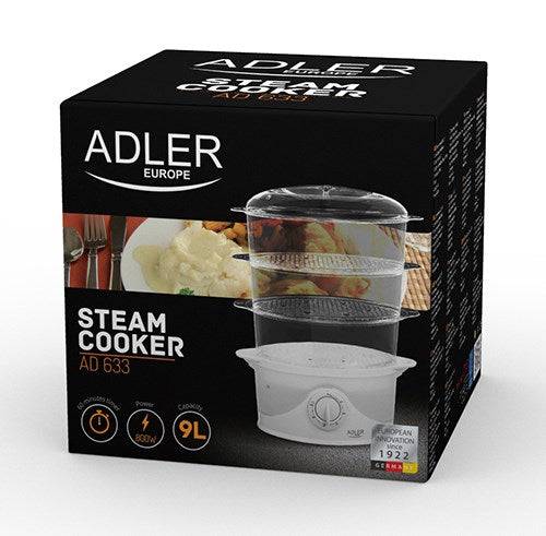 Adler AD 633 Stoomkoker 800 W 3 Mandjes 9 L Capaciteit Vrijstaand Wit-4