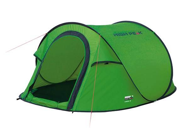 High Peak Tunnel Tent Vision 3 Groen - 3 Persoon - Waterdichte Buitentent 2 m - N0777-0