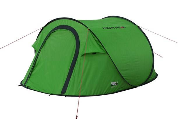 High Peak Tunnel Tent Vision 3 Groen - 3 Persoon - Waterdichte Buitentent 2 m - N0777-2