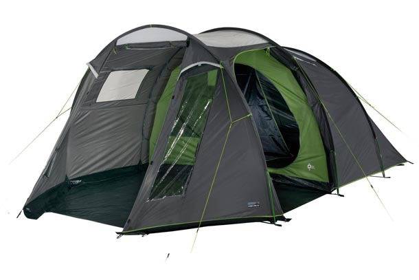 High Peak Tunnel Tent Ancona 4.0 - 4 Persoon - Groen, Grijs, Lichtgrijs - N0982-0