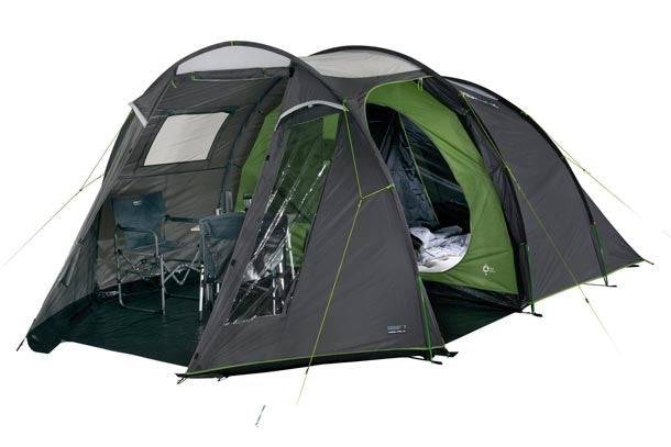 High Peak Tunnel Tent Ancona 4.0 - 4 Persoon - Groen, Grijs, Lichtgrijs - N0982-2
