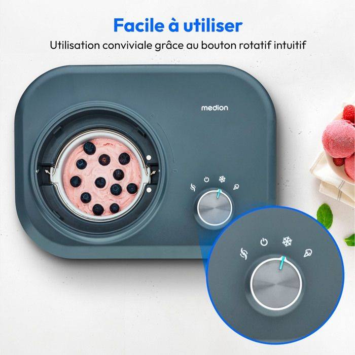 MEDION IJs Maker met Compressor - 1 L Capaciteit - Ideaal voor IJs, Bevroren Yoghurt & Sorbet-4