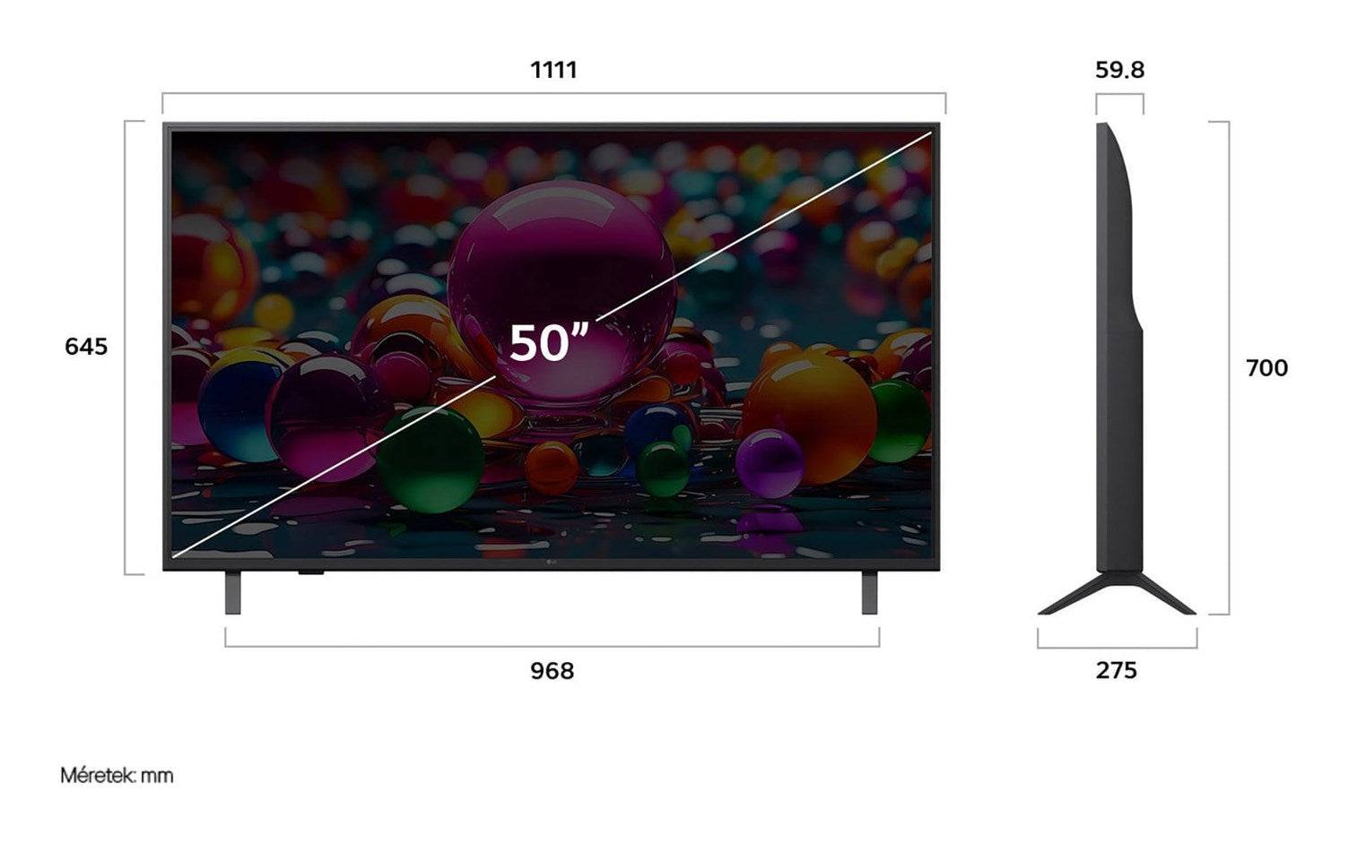 LG 50" 4K Ultra HD Smart TV, α7 Gen8 AI Processor, Model 50UA73003LA.AEUQ-3