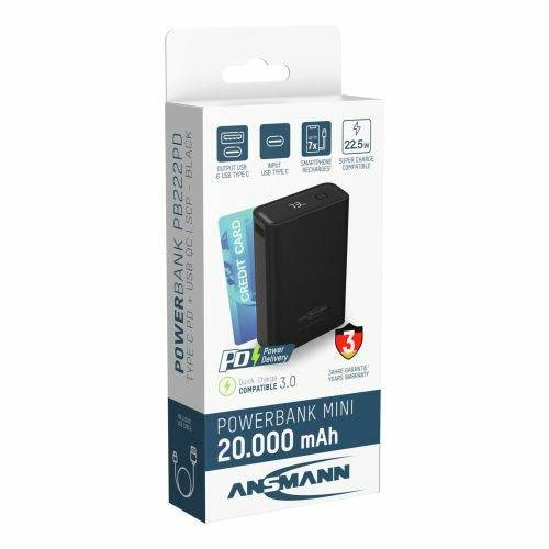 ANSMANN PB222PD Powerbank Lithium Polymer 20000 mAh Zwart | Model: O4013674191925-0