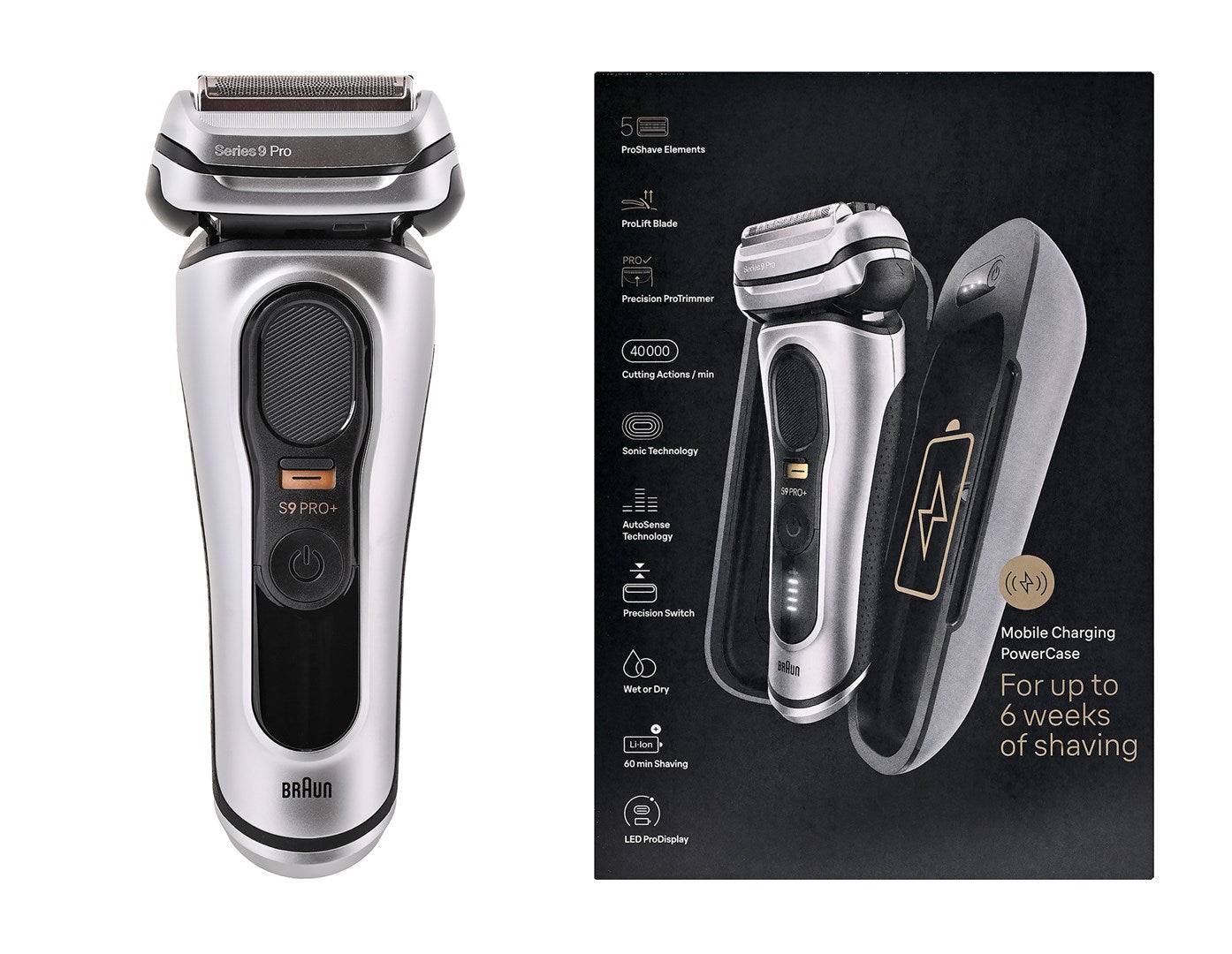 Braun Series 9 Pro Foil Scheerapparaat 9577cc - Zilver, 60 min Accuduur, Waterdicht-0
