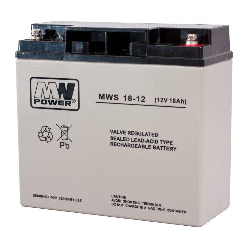 MPL MW POWER MWS 18-12 UPS Accu 12V 18Ah Zwart/Grijs-0