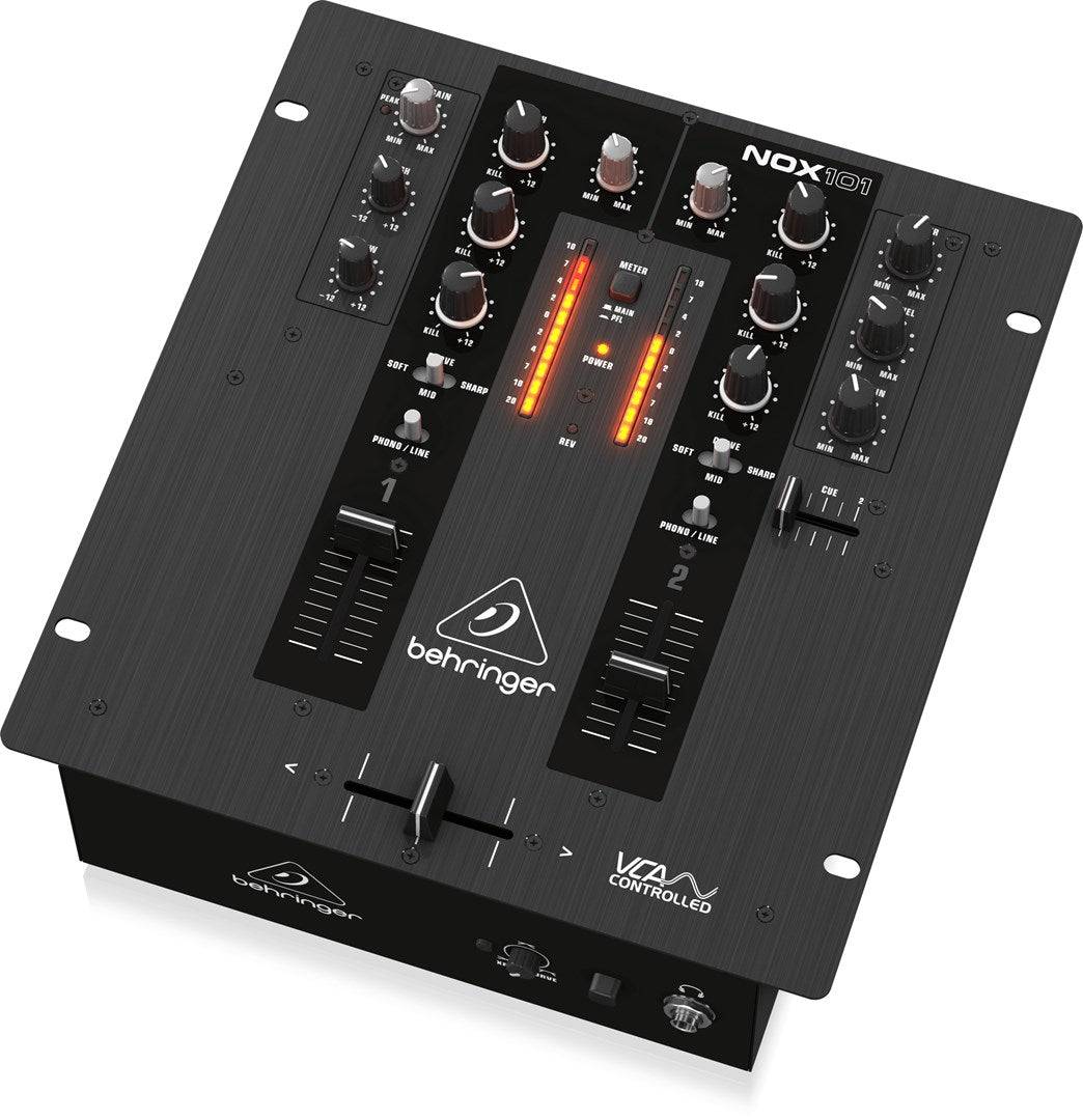 Premium 2-Kanaal DJ-Mixer met VCA-besturing en Ultraglide Crossfader 2-Kanal NOX101-2
