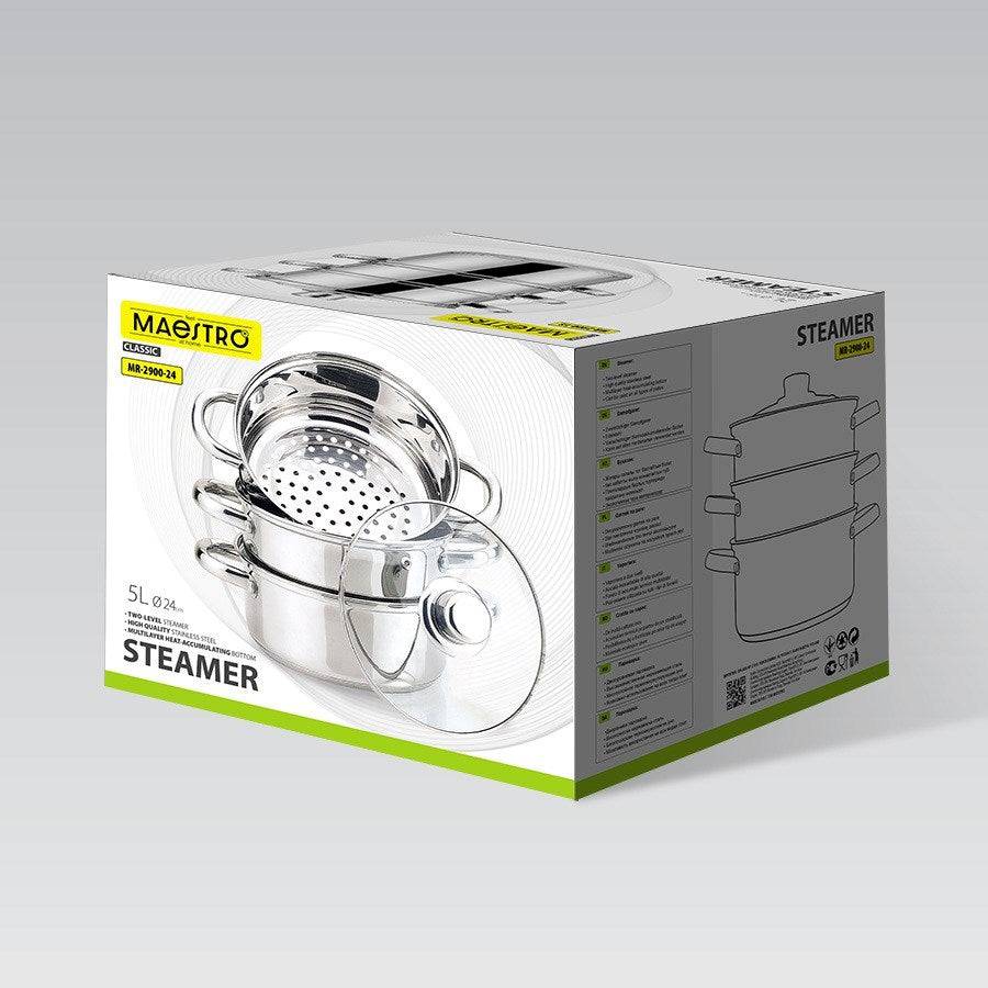 Maestro Stoompan 24 cm 5 L Multi-Laags Isolatie 2300 g Model MR-2900-24-4