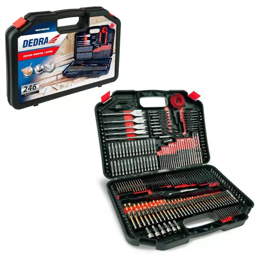 DEDRA Set van 246 Bits en Boren Gereedschap - Accessoires Model: 18A11S246-0