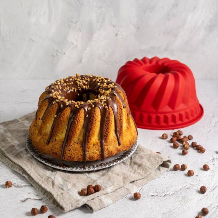 DR OETKER Kougelhopf Vorm en Siliconen Cakevorm - Flexxibel Love - Rood-4