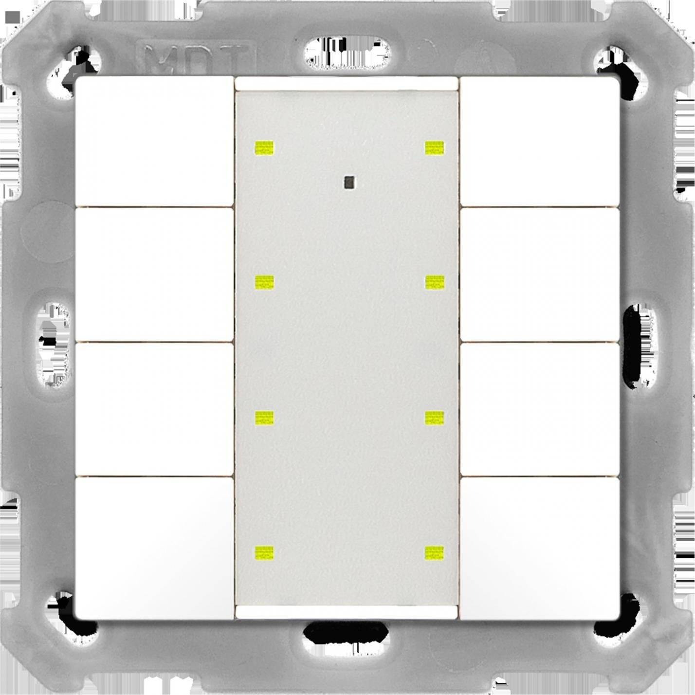 MDT technologies TS 55 Plus - 8-gang Drukknop - Pure Wit Glanzend BE-TA55T8.G2-0