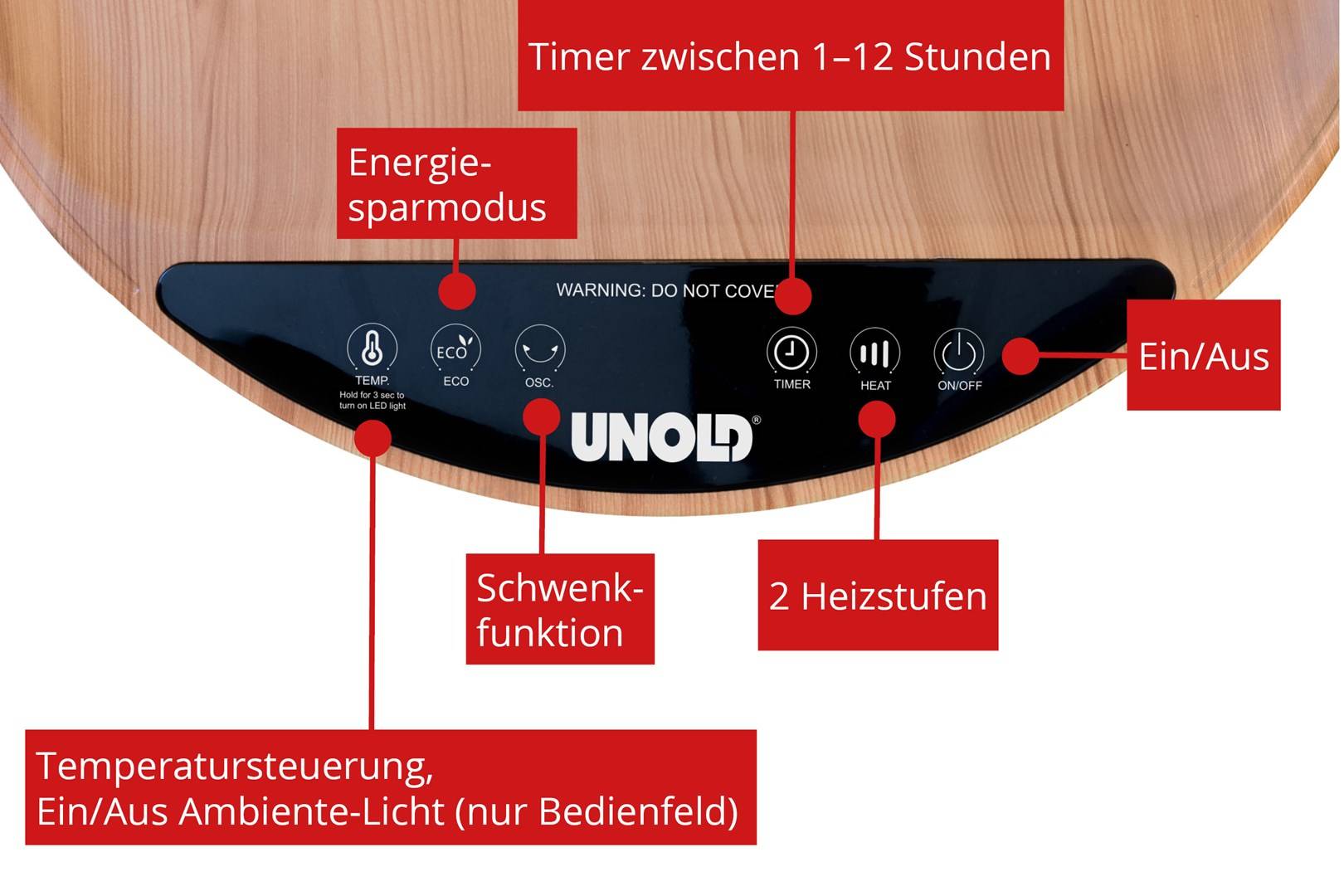 Unold Elektrische Ventilatorkachel 2000W Keramisch Verwarmingselement Afstandsbediening Model 86545-2