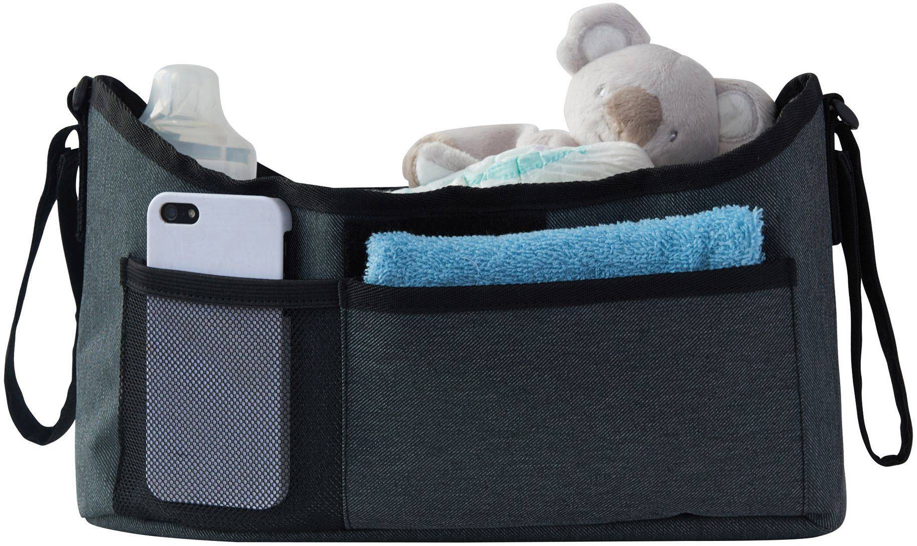 TINEO Kinderwagen Organizer - 20 x 41 x 5,5 cm - Heather Grijs - Universele Pasvorm-1