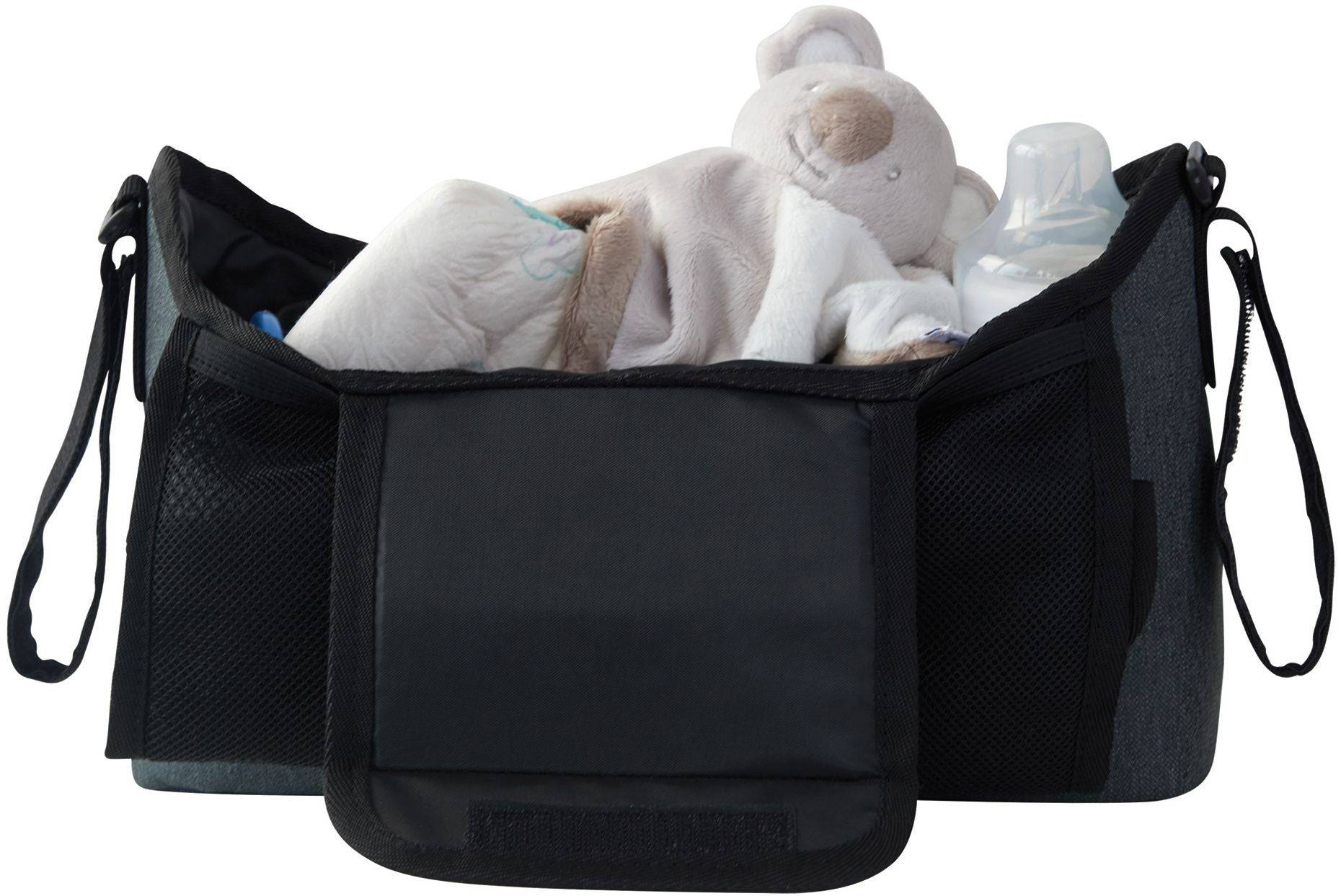TINEO Kinderwagen Organizer - 20 x 41 x 5,5 cm - Heather Grijs - Universele Pasvorm-2