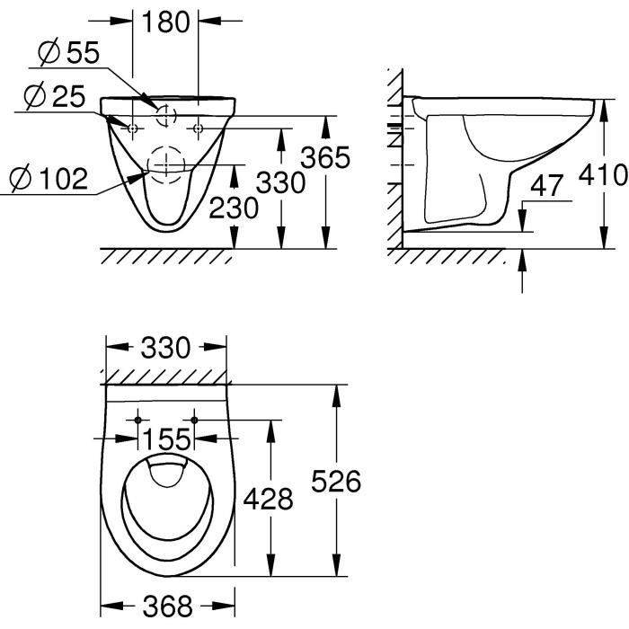 GROHE Wandtoilet - Bau Ceramic - Alpine Wit-1