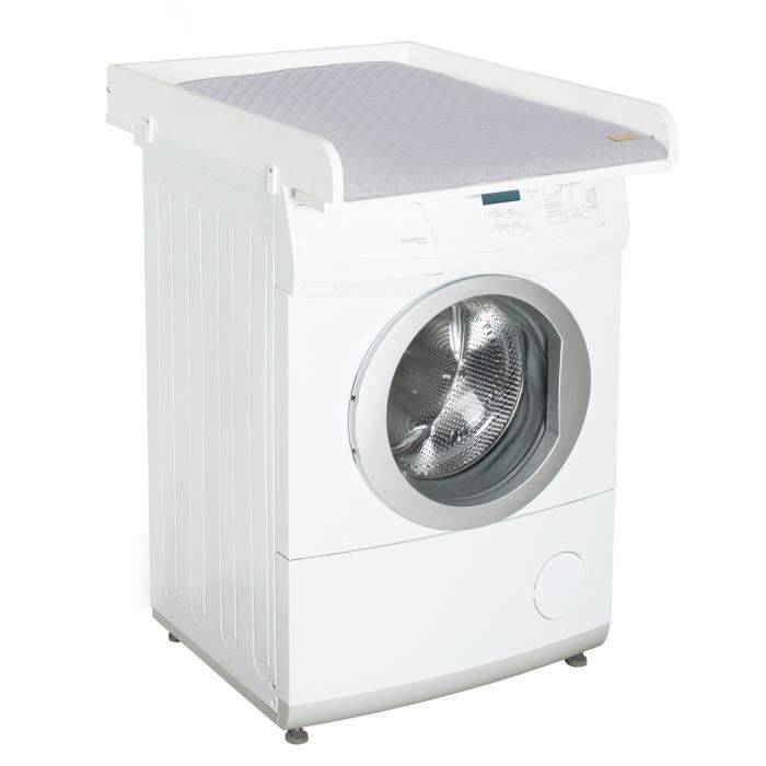 ROBA Aankleedtafel voor Wasmachines - Inclusief Grijze 'Roba Style' Matras - Wit Hout-1