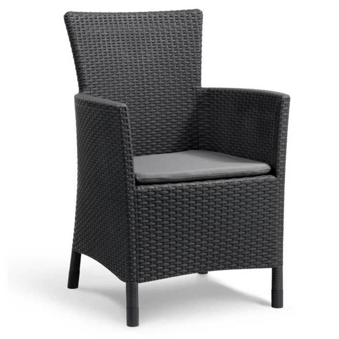 ALLIBERT IOWA Tuinstoel met Woven Rattan-Look - Grijs-0