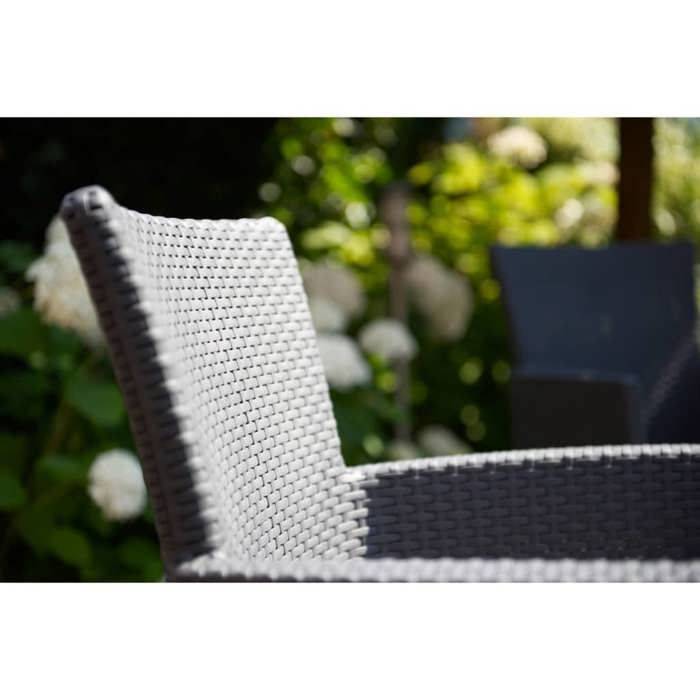 ALLIBERT IOWA Tuinstoel met Woven Rattan-Look - Grijs-1